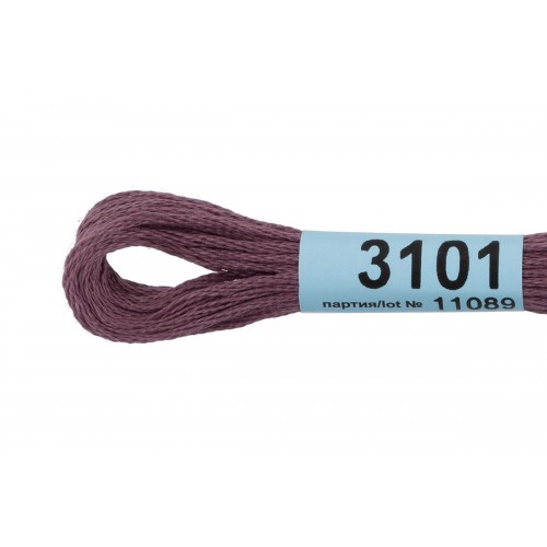 Нитки для вышивания "Gamma"    мулине  ( 3071-3172 )  100\% хлопок   24 x  8 м №3101 т.серо-сиреневый
