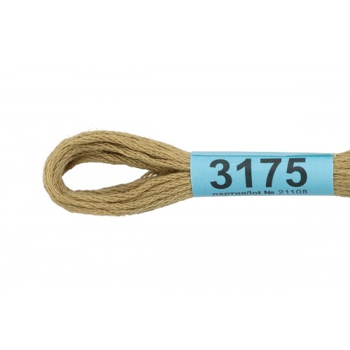 Нитки для вышивания "Gamma"    мулине  ( 3173-6115 )  100\% хлопок   24 x  8 м №3175 серо-бежевый