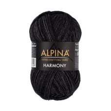 Пряжа ALPINA "HARMONY"   100\% мериносовая шерсть   10 шт. х  50 г  175 м ± 5 м №02 черный