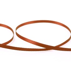 Лента атласная 3 мм ( 1/8 ")  "Gamma"   AL-3P   двухстор.   91.4 м №037 св.коричневый