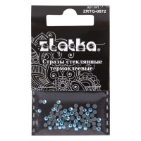 Страз клеевой "Zlatka"   ZRTG-0872   SS08   цветные   2.4 мм  стекло   5 x  72 шт  в пакете с картонным еврослотом №08 голубой (Aquamarine)
