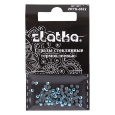 Страз клеевой "Zlatka"   ZRTG-0872   SS08   цветные   2.4 мм  стекло   5 x  72 шт  в пакете с картонным еврослотом №08 голубой (Aquamarine)