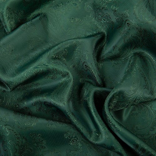 Ткань подкладочная "Gamma"   Taffeta с рисунком   ФАСОВКА   JTR   52\% полиэстер, 48\% вискоза   100 х  145 см ± 2 см №140 зеленый (растительный орнамент)