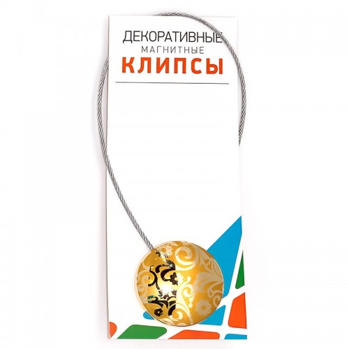 Подхват на  магните с рисунком  d 45 мм  1 шт №02Т золото (узоры)