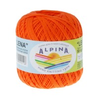 Пряжа ALPINA "LENA"   100\% мерсеризованный хлопок   10 шт. х  50 г  280 м ± 15 м №20 оранжевый