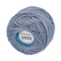 Пряжа "Gamma"   Ирис   100\% хлопок   10 шт. х  10 г  82 м ± 3 м №0969 серый