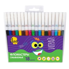 "Лео"   "Играй"   Фломастеры смываемые   LPFPW-18   18 цв .