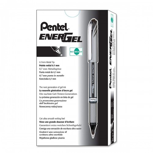 "Pentel"   Ручка гелевая 0.7 мм. "Energel"   12 шт. BL27-AX цвет чернил: черный