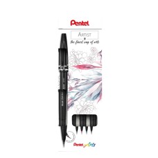 "Pentel"   Набор брашпенов Pentel Brush Pen Artist в картон. упак.   0.5 - 5 мм   4 цв.  кисть/круглое тонкое SESF30C-4