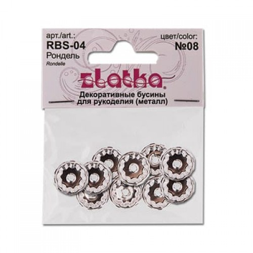 "Zlatka" Рондель   RBS-04   12 мм  5 х  10 шт  СК/Распродажа №14 голубой