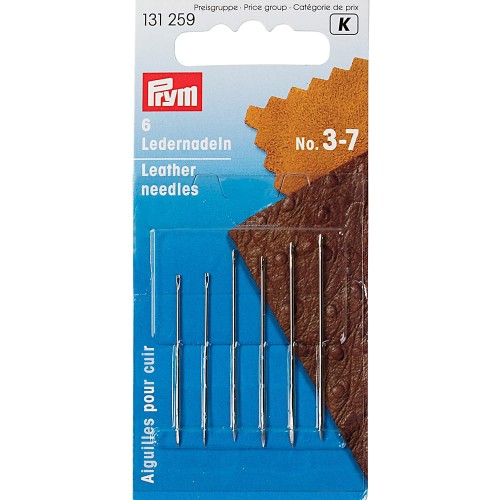 Иглы для шитья ручные "PRYM"   131259   для кожи  №3-7   6 шт.  в блистере ассорти
