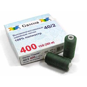 Швейные нитки (полиэстер) 40/2   "Gamma"   10 шт  365 м  400 я №203 ярко-салатовый