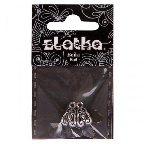 "Zlatka" Бейл   MFK-04   0.7 x 1.3 см  10 х  2 шт 01 под античное серебро