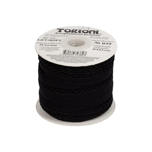 Лента "TORIONI"  / "BLITZ"   GET-069PT   декоративная   10 мм  25 м №039 черный