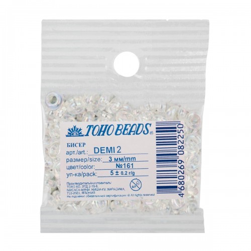 Бисер Япония "TOHO" 08/0   DEMI №1   3 мм  5 х  5 г №0055 бирюзовый