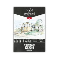 "VISTA-ARTISTA"   DSW-A4   Альбом для эскизов   160 г/м2  A4   21 х  30 см  склейка с одной стороны   20 л. "Архитектура"
