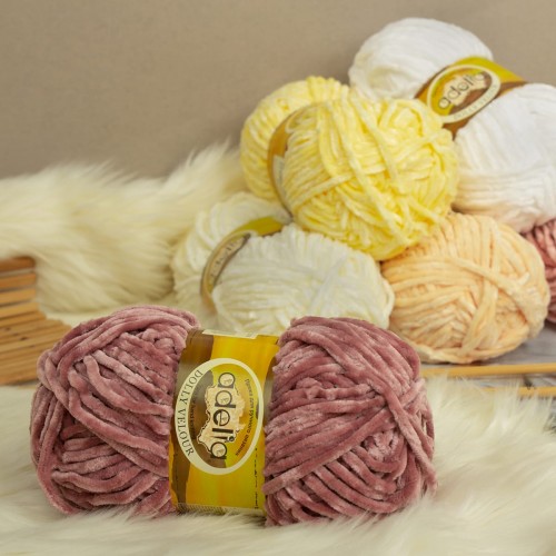 Пряжа ADELIA "DOLLY  VELOUR"   100\% микрополиэстер   5 шт. х  100 г  93 м ± 6 м №43 салатовый