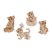 Заготовка для декорирования "Mr. Carving"   ВД-984   Мини набор "Тигрята2"   фанера   0.3 см .