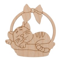 Заготовка для декорирования "Mr. Carving"   ВД-987   Подвеска "Тигренок"   фанера   10  х 9.5 х  0.4 см .