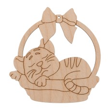 Заготовка для декорирования "Mr. Carving"   ВД-987   Подвеска "Тигренок"   фанера   10  х 9.5 х  0.4 см .