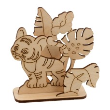 Заготовка для декорирования "Mr. Carving"   ВД-1023   Тигренок в джунглях   фанера   3.5  х 10 х  10 см .