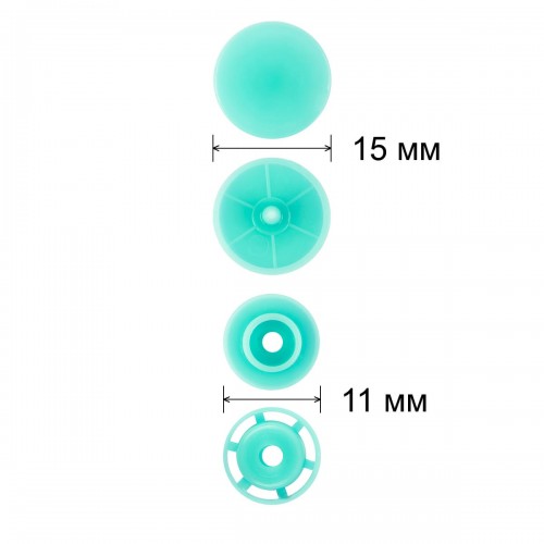 Кнопка "Micron"   POM-15/500   Кнопки пластиковые   пластик  d 15 мм  500 шт. № 011 бирюза