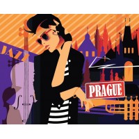 PNB/C1   Холст для раскрашивания по номерам   50 х  40 см  СК/Распродажа №44 "Прага. Ночная жизнь"