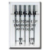 Иглы для быт. шв. машин "ORGAN"   вышивальные anti-glue ассорти   5 шт  в пенале 5117000 ассорти
