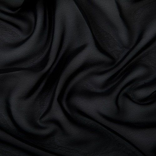 Ткань PC-02   Poly Chiffon   ФАСОВКА   84 г/кв.м ± 5 г/кв.м  150 х  147 см ± 5 см  100\% полиэстер _ЧЁРНЫЙ