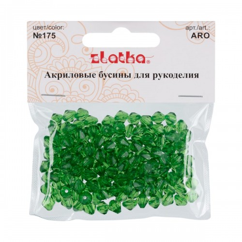 Бусина "Zlatka"   акрил   ARO   7 х 8 мм  25 г 175 зеленый