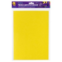"Лео"   "Играй"   Пенка декоративная (фоамиран)   DPK-01   2 г/м2  A4   21 х  29.7 см  6 цв. №03 ассорти с блестками_неоновые цв.