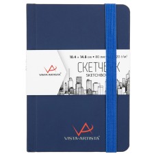 "VISTA-ARTISTA"   VABK-1015   Скетчбук   120  г/м2  14.8 х  10.4 см  сшивка   80 л. 02 синий