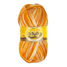 Пряжа ADELIA "ZENA"   100\% акрил   5 шт. х  100 г  308 м ± 10 м №21 оранжевый-желтый-белый
