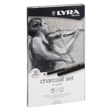 "LYRA"   Набор художественных карандашей REMBRANDT (для графики)   12 шт. ( в металлической упаковке ) L2051112 уголь