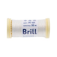 Нитки для вышивания "Gamma"   "Brill" мулине М   металлик   100\% полиэстер   5 x  50 м M-101 белый