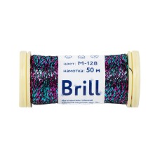 Нитки для вышивания "Gamma"   "Brill" мулине М   металлик   100\% полиэстер   5 x  50 м M-128 бирюзовый/малиновый