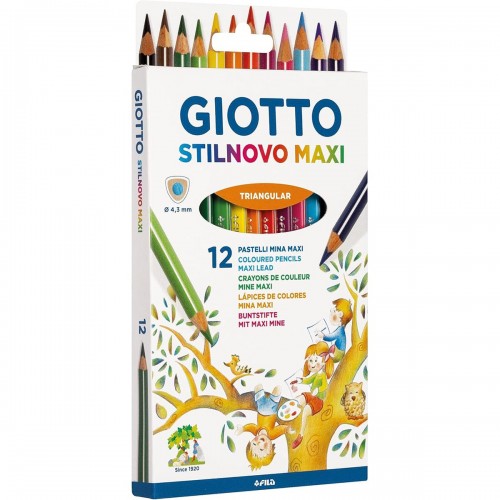 "Giotto"   Карандаши цветные деревянные трехгранные   заточенный   12 цв. F225900