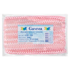 "Gamma"   тесьма декоративная "Самбоса"   GSL-101   20 мм  33 м ± 2 м  СК/Распродажа №067 св-розовый