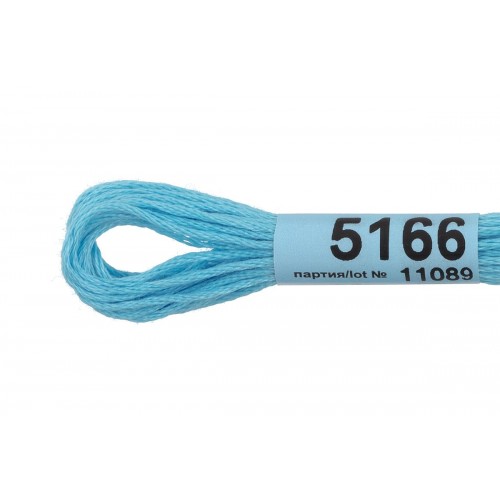 Нитки для вышивания "Gamma"    мулине  ( 3173-6115 )  100\% хлопок   24 x  8 м №5166 голубой