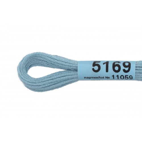 Нитки для вышивания "Gamma"    мулине  ( 3173-6115 )  100\% хлопок   24 x  8 м №5169 серо-голубой