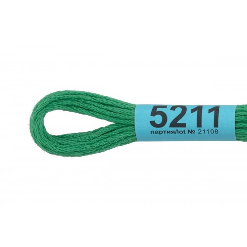 Нитки для вышивания "Gamma"    мулине  ( 3173-6115 )  100\% хлопок   24 x  8 м №5211 зеленый