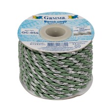 Шнур "Gamma"   5.5 мм  GC-055   витой   9.1 м ± 0.5 м   №085/под серебро зеленый