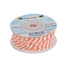 Шнур "Gamma"   2 мм  GTX-25   бечевка   25 м ± 0.5 м №125/001 оранжевый/белый