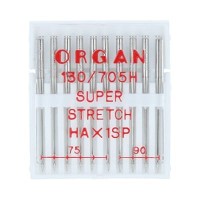 Иглы для быт. шв. машин "ORGAN"   супер стрейч   10 шт  в пенале 5460000 №75 - №90