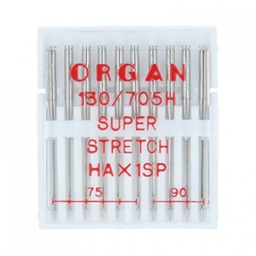 Иглы для быт. шв. машин "ORGAN"   супер стрейч   10 шт  в пенале 5460000 №75 - №90