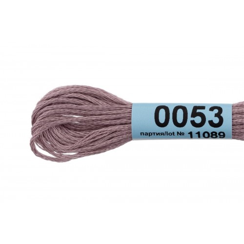 Нитки для вышивания "Gamma"    мулине  ( 0001-0206 )  100\% хлопок   24 x  8 м №0053 серо-фиолетовый