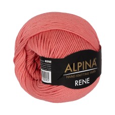 Пряжа ALPINA "RENE" 2   100\% мерсеризованный хлопок   10 шт. х  50 г  105 м ± 5 м №097 розово-красный