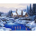 Канва/ткань с рисунком Grafitec серия 10.000 50 см х 40 см 10.383 Зимний вечер
