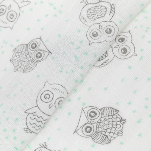 Ткань "PEPPY"   Ткань муслиновая   ФАСОВКА   EMBRACE   100\% хлопок   100 х  125 см  Shannon Fabrics owls opal