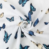 Ткань "PEPPY"   Ткань муслиновая   ФАСОВКА   EMBRACE   100\% хлопок   100 х  125 см  Shannon Fabrics empapillions royal